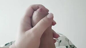 GF rubbing my uncut cock