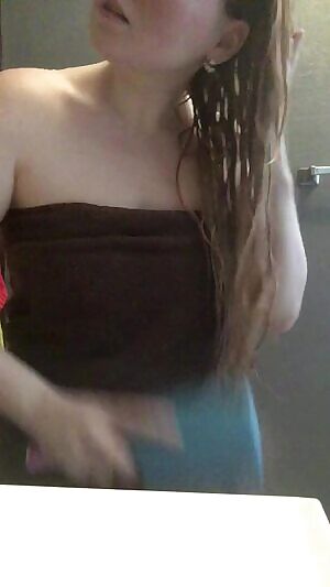 Getting ready ater a shower, watch my towel fall