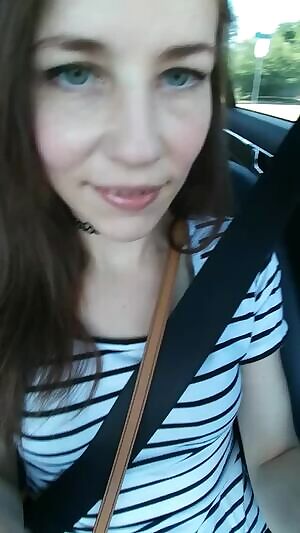 Playing in the car while my bf drives :)