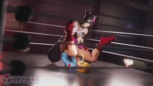 Lesbian Hentai 3D Animation Double Dildo