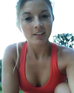 HannahBarronFitness AKA, Hannah Barron stuffs her self into the sexiest sports bras she can find and then takes high angle selfies of her chest.