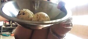 I love playing with ice cream, wanna come and lick it until I'm clean? PT1