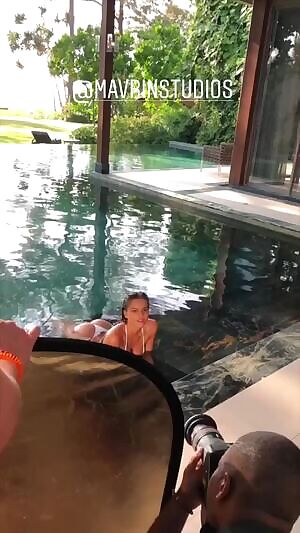 In a white bikini - BTS