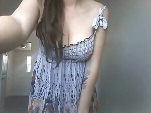 Nothing under her dress