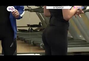Scenes from the booty workout video for a Russian TV
