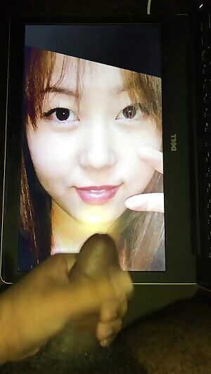 Asian cutie gets a second cum tribute