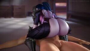 Widowmaker riding cowgirl