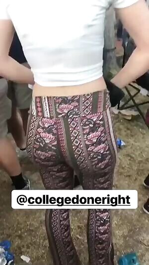 College girl pulling down her pants and twerking at a party with a beer in her mouth