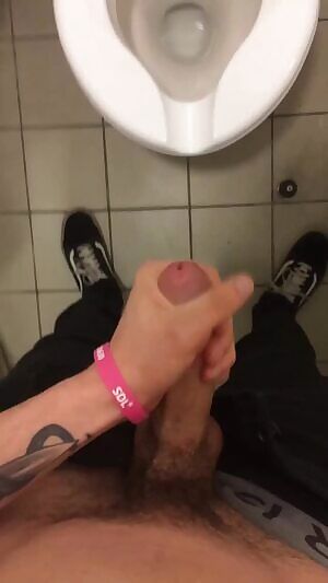 Cumming on break at work