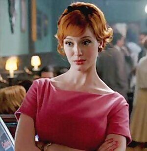 Christina Hendricks gives you this look when she sees your dick. What do you do?