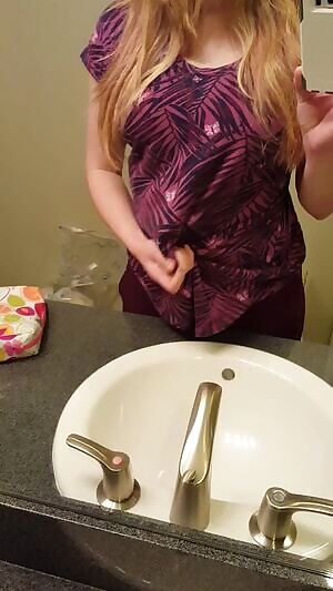 Strawberry Blonde Titties Reveal Under Shirt