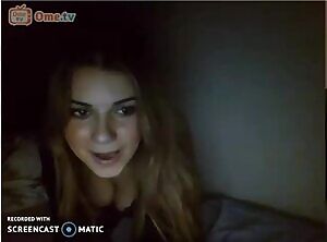 Hot Arab girl with huge tits plays with her pussy