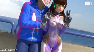 Exhibitionist date with D.Va part 3