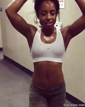 Fit girl after her workout