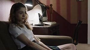 Slutty little Natalia Dye sliding her hand into her skirt as she thinks about all the ways shes going to get fucked