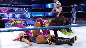 Naomi proving her dominance over Alexa with a sexy provocative pin!