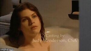 Just Alexandra Daddario failing to cover her oversized jugs