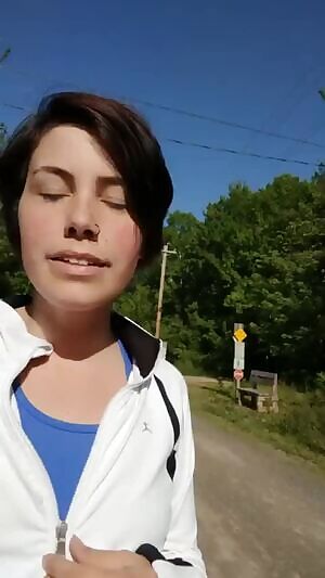 Short hair girl shows off