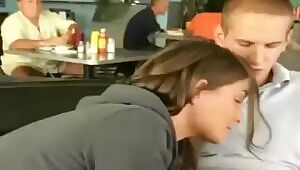 Blowjob in a restaurant