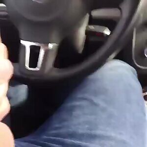 Cumming in the car