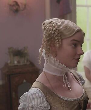 Anya Taylor-Joy's cleavage in Emma