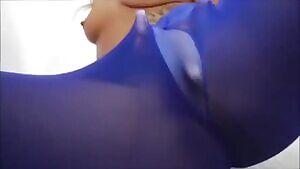 Tearing through her leggings