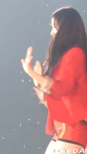 f- Krystal in tight red shorts