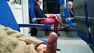 Stranger Jerked and suck me in the train