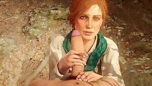 Sadie giving a handjob