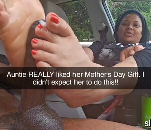 Ebony Footjobs Aunt Big Dick Cum On Feet