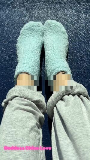 Fuzzy Socks Censored Feet