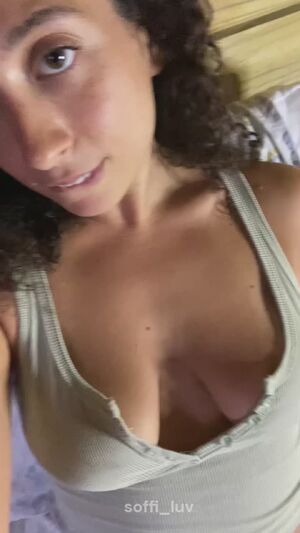 White Underwear Braless Cleavage Curly Hair