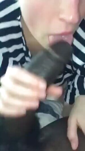 Snowbunny loves sucking black dick