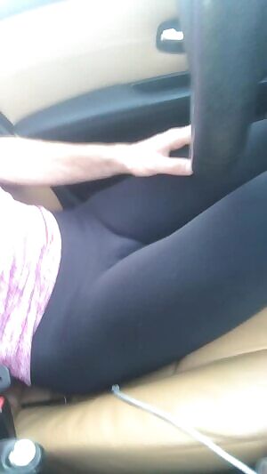 Daddy made me sit in my car on campus wearing only a bra, panties, yoga pants and this tight shirt