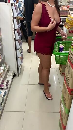 I was so shy while showing my nip at the grocery store