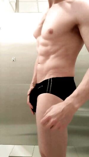 Needing a little release at work since I'm trying out briefs again and these are a bit snug. Maybe I need to size up or switch back to trunks - what do you think?