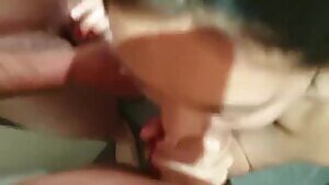 Chinese girl having fun with 2 guys