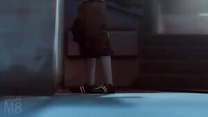 Pauling creampied against the wall