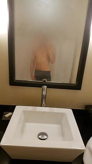 At a hotel last night