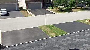 holdthemoan - Girl sneaks on the roof to masturbate with a banana