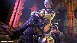 Ivy Valentine riding the Lizardman