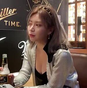 Ex-Brave Girls Hyeran - flirty hot date, drinking beer and spilling cleavage