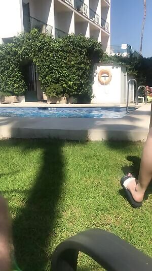 Thoughts on her figure in those this thong bikini?