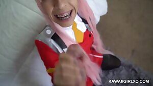 Zero Two 02 Cosplay POV Blowjob