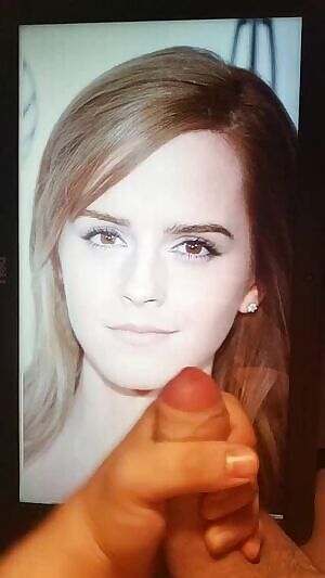 my bud giving Emma Watson a big cum tribute, she looks perfect covered in cum, I want to feed buds and watch them jerk off and tribute Emma Watson pics, I have a good selection of pics, second screen required, add hertsgirls on kik