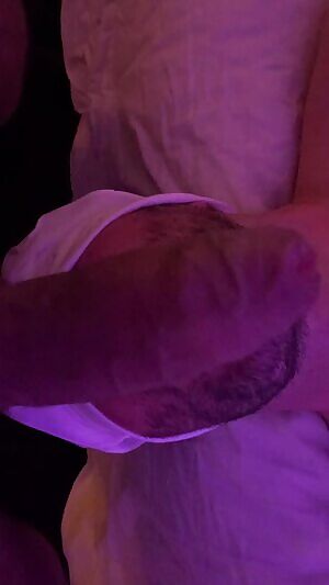 Edging myself with his throat