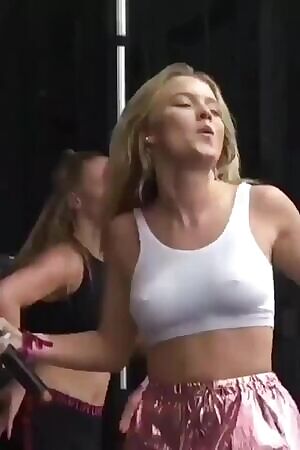 Imagine Zara Larsson's tight tits bouncing like this as you thrust in and out of her