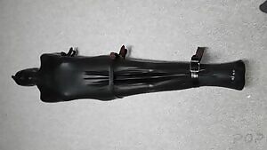 30 Struggling in a Latex Sleep-Sack