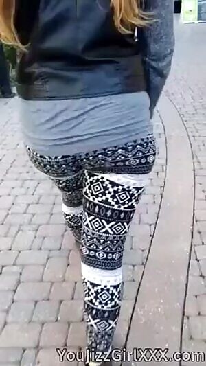 My gf walking down the street