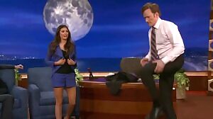 Nina Dobrev does a sexy yoga move on 'Conan'
